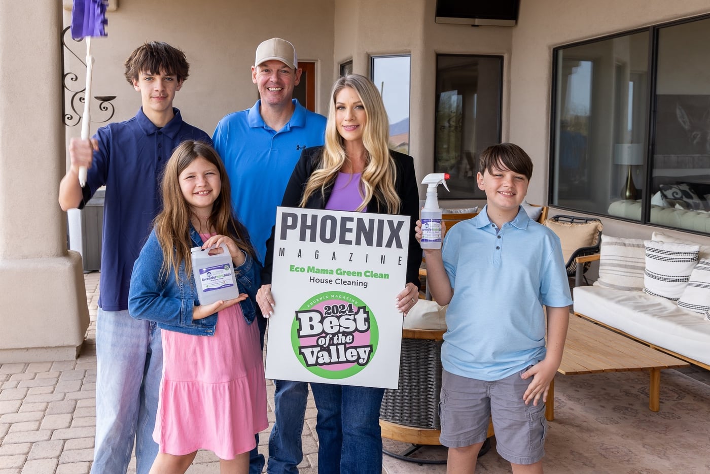 The Eco Mama Green Clean owner family, a local Phoenix family business